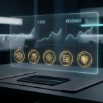 A data-driven 2026 altcoin watchlist visual showing charts and on-chain metrics like TVL, fees, and revenue.