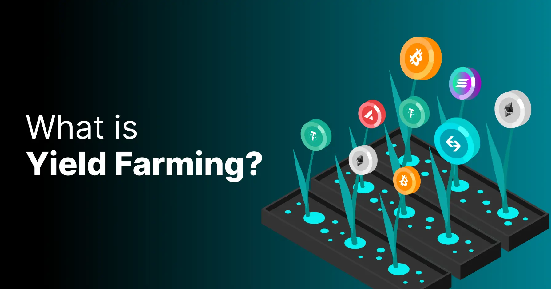 Concept image of blockchain-based income streams and yield opportunities from real-world assets