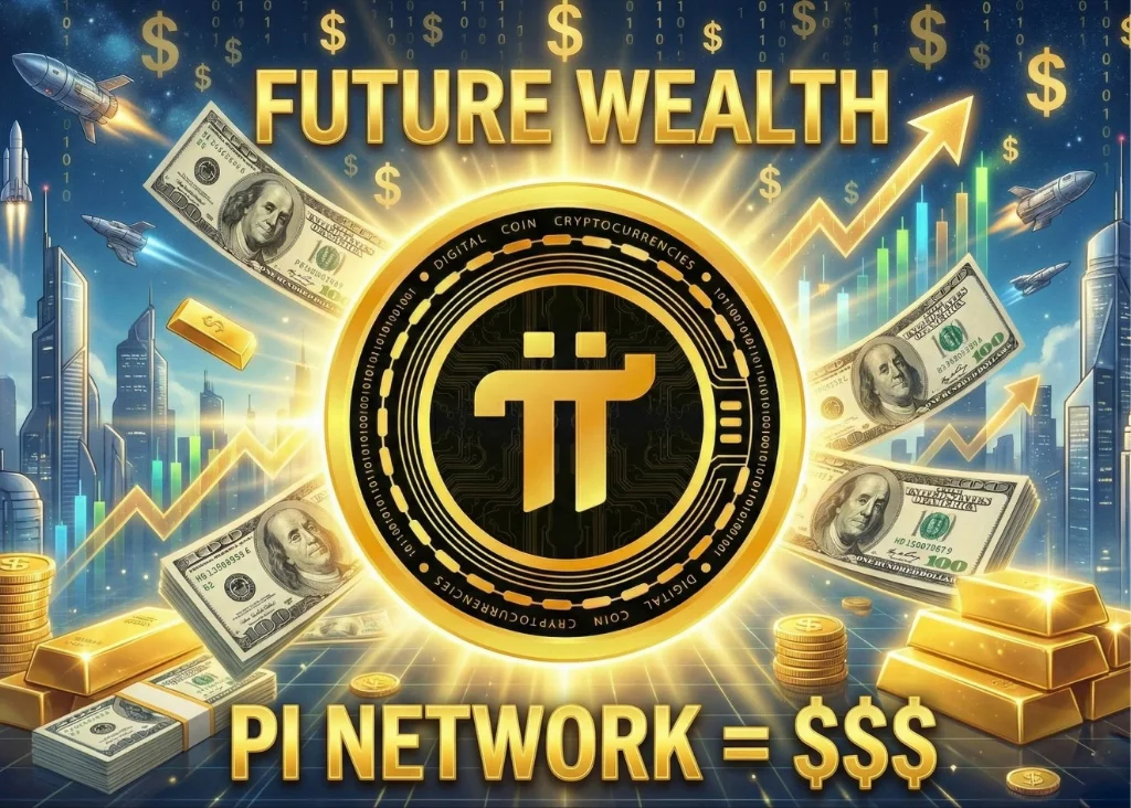 Pi Network price prediction 2026 chart showing FDV valuation and circulating supply data