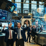 CFTC Acting Chairman Caroline Pham announcing digital asset collateral pilot program with Bitcoin and USDC logos