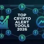 Crypto price alert notification on a smartphone with a Bitcoin chart in the background