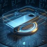 Ledger and Trezor hardware wallets sitting on a laptop keyboard symbolizing crypto self-custody security.