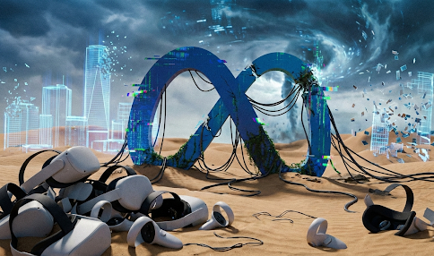 Mark Zuckerberg Metaverse spending cut analysis chart showing collapse of MANA and SAND crypto tokens