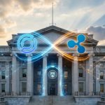 Bitcoin Technical Analysis Dec 2025: Why the “Boring” $90k Price Action is a Bullish Trap US Treasury building with Circle and Ripple holographic logos symbolizing the historic OCC crypto bank approval for national trust charters