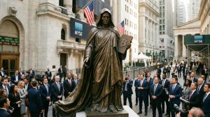 Satoshi on Wall Street: Bronze Statue of Bitcoin Creator Installed at NYSE as Institutional Era Begins