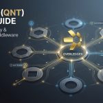 Quant (QNT) guide showing Overledger-style interoperability links connecting multiple blockchains in a clean enterprise finance design