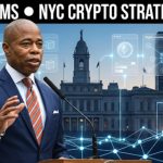 IRS Crypto Taxes in 2026: Form 1099-DA, Cost Basis Rules & What Investors Must Do New York City skyline with subtle blockchain icons illustrating Eric Adams’ crypto and digital asset strategy