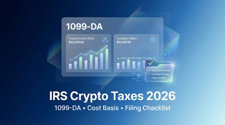 IRS Crypto Taxes in 2026: Form 1099-DA, Cost Basis Rules & What Investors Must Do