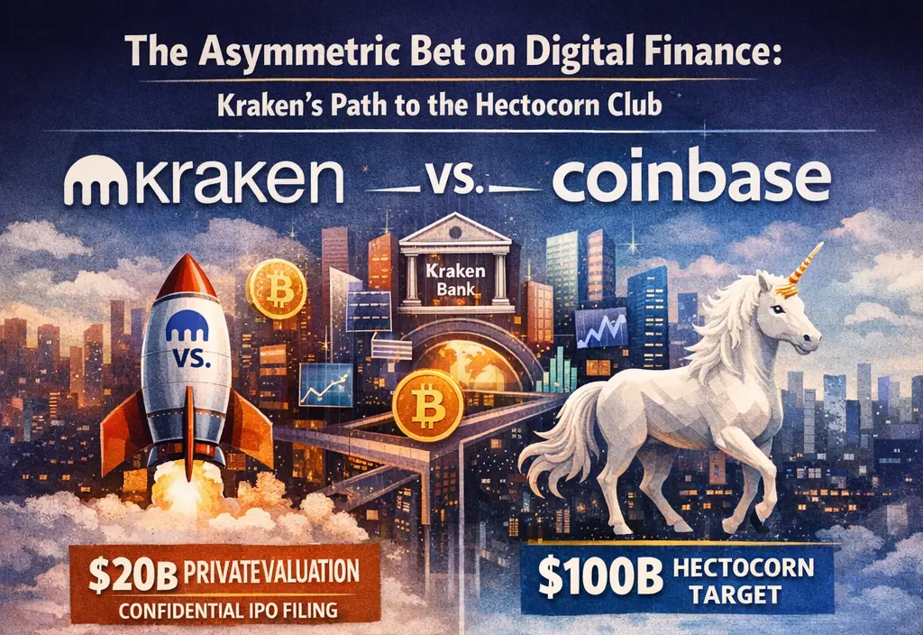 Kraken IPO 2026 valuation analysis showing path from $20B to $100B hectocorn status
