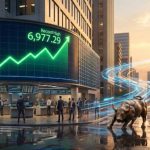 Trump Plans to Interview BlackRock Bond Chief Rick Rieder for Fed Chair and Crypto Is Watching Rates Again A desk view of screens showing an S&P 500 record close and a Bitcoin price chart, representing the link between equities and crypto sentiment.