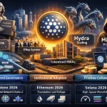 Why Crypto Regulations Are Tightening After 2026 Market Failures Cardano 2026: ADA’s shift to decentralized governance, Hydra scaling and institutional adoption in a futuristic blockchain ecosystem.