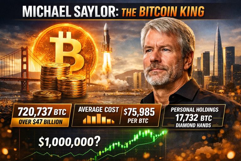 Michael Saylor presenting at a 2026 Bitcoin conference about corporate treasury strategy